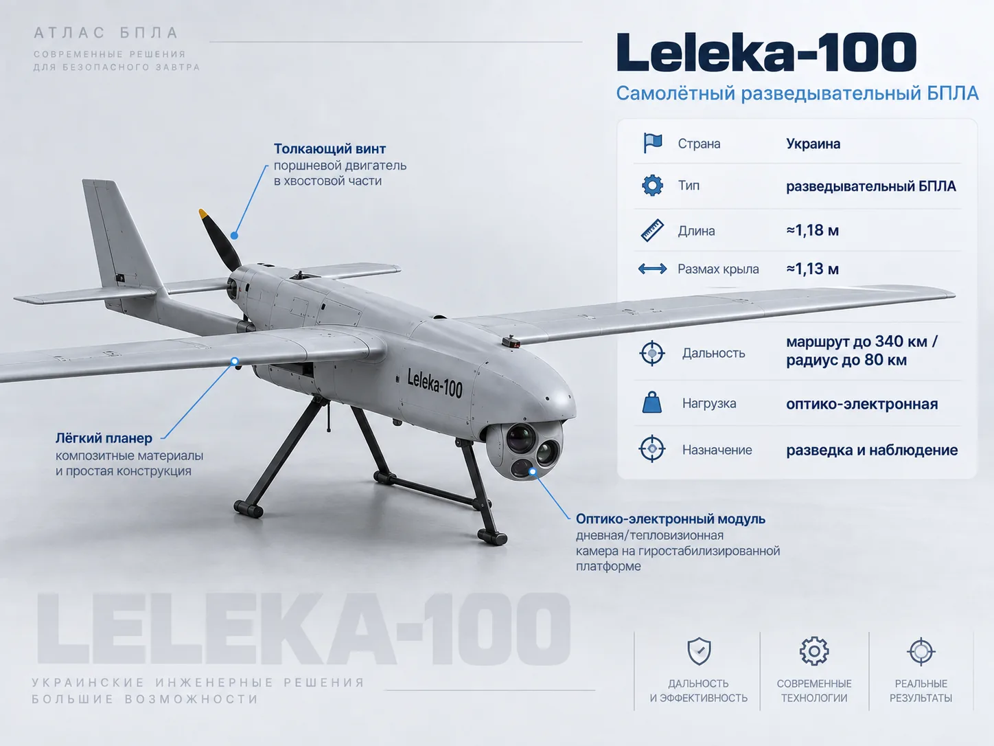 Leleka-100 на сером фоне